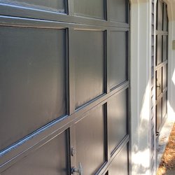 Trident Home Solutions - Garage doors came out truly amazing. Sherwin Williams "inkwell" is the color.