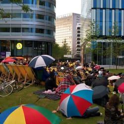 Spinningfields - Spinningfield's Film crowd ready for anything