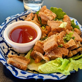 TomYumKung Thai Cafe - Deep fried pork belly - Thai Near Me - Carrollton, Texas