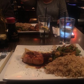 Koze Teppan Grill - My salmon dinner with rice. The miso soup and salad were also part of this dinner option. But I forgot to take photos of those side dishes. - Sushi Bars Near Me - El Paso, Texas