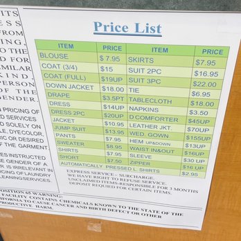Richmond Express Cleaners - Price List - Sewing & Alterations Near Me - Richmond, California Richmond Express Cleaners - Price List - Sewing & Alterations Near Me - Richmond, California