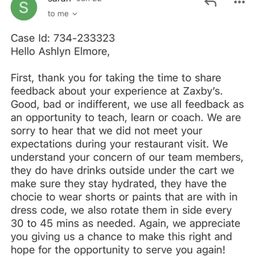 Response from management regarding my review Response from management regarding my review