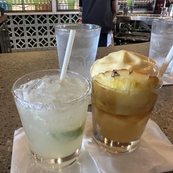Monkeypod Kitchen - Mai tai with the lilikoi foam and regular marg - Tacos Near Me - Honolulu, Hawaii Monkeypod Kitchen - Mai tai with the lilikoi foam and regular marg - Tacos Near Me - Honolulu, Hawaii