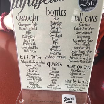Chateau Lafayette - Menu - Dive Bars Near Me - Ottawa, Ontario