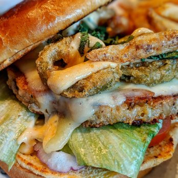 BJ's Restaurant & Brewhouse - Crispy Jalapeno Burger with Veggie Patty - New American Near Me - Glendale, California BJ's Restaurant & Brewhouse - Crispy Jalapeno Burger with Veggie Patty - New American Near Me - Glendale, California