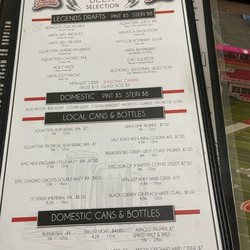 Legends Sports Pub - Menu