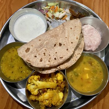 Thali - Thali with freshly griddled roti! - Indian Near Me - Reno, Nevada