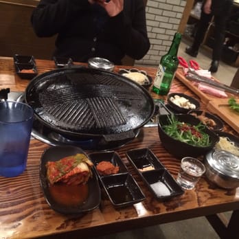 Jongro BBQ - Side dishes & meat ready to be barbecued! - Korean Near Me - New York, New York