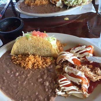 Chulas Mexican Grill - Chicken enchilada with taco and rice and beans.. - Mexican Near Me - Spring Hill, Florida Chulas Mexican Grill - Chicken enchilada with taco and rice and beans.. - Mexican Near Me - Spring Hill, Florida