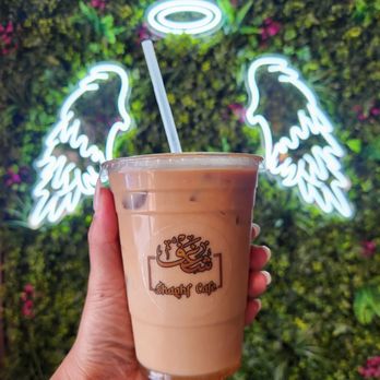 Shaghf Cafe - Oat milk latte with honey $6.50 - Coffee & Tea Near Me - Tempe, Arizona