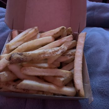 Charleys Cheesesteaks - large Original Fries!! filled to the brim the box popped off from being so full!! - Cheesesteaks Near Me - Covina, California