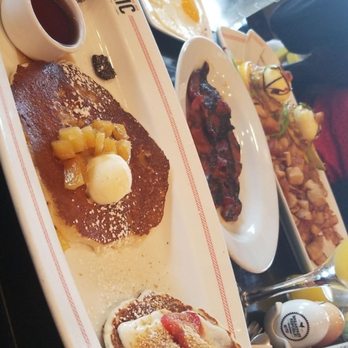 Breakfast Republic - Pancake flight, bacon, crab cake eggs benny - Breakfast & Brunch Near Me - Encinitas, California Breakfast Republic - Pancake flight, bacon, crab cake eggs benny - Breakfast & Brunch Near Me - Encinitas, California