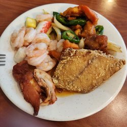 Panda Buffet - Fish, Shrimp, chicken and a veggie chicken mix