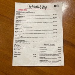 Whistle Stop Cafe - Menu