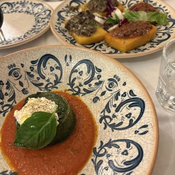 Trattoria da Tito - Crostone con Pasticcio di Lardo e Salsiccia and Tortino di Spinaci con Pomarola e Ricotta fresca di Pecora - Italian Near Me - Florence, FI Trattoria da Tito - Crostone con Pasticcio di Lardo e Salsiccia and Tortino di Spinaci con Pomarola e Ricotta fresca di Pecora - Italian Near Me - Florence, FI