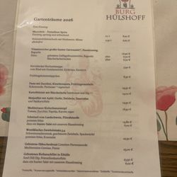 Café-Restaurant Burg Hülshoff - Menu