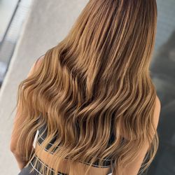 Hairby Sona - K-tip hair extension application and style.