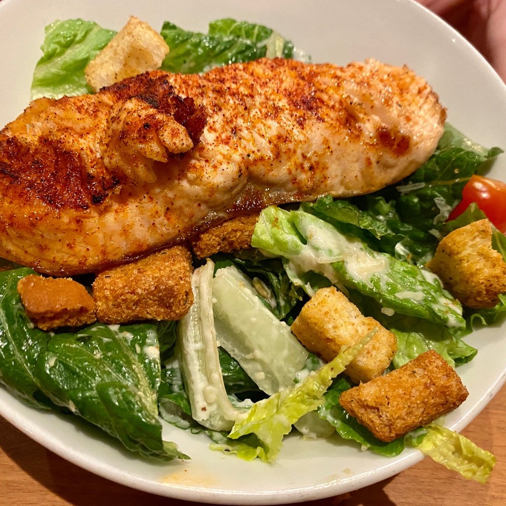MB Grille - Caesar salad with salmon - New American Near Me - Simi Valley, California MB Grille - Caesar salad with salmon - New American Near Me - Simi Valley, California