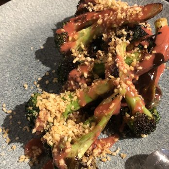 XO Restaurant - Charred Broccoli, Black Lime & Bagoong Bagna Cauda - Asian Fusion Near Me - Honolulu, Hawaii