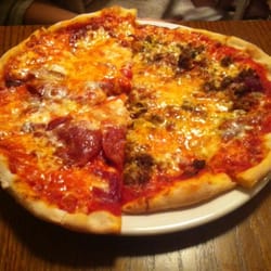 The Gatehouse - Half Moroccan lamb and half goat cheese pizza