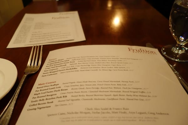 Menu photo 7 Fruition Restaurant Denver, CO