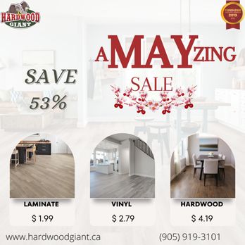 Hardwood Giant - a flyer for a hardwood floor sale - Flooring Near Me - Brampton, Ontario Hardwood Giant - a flyer for a hardwood floor sale - Flooring Near Me - Brampton, Ontario