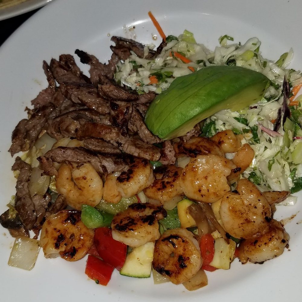 Wahoo's - Grilled carne asada and Grilled shrimp protein bowl. - Seafood Near Me - Los Alamitos, California Wahoo's - Grilled carne asada and Grilled shrimp protein bowl. - Seafood Near Me - Los Alamitos, California