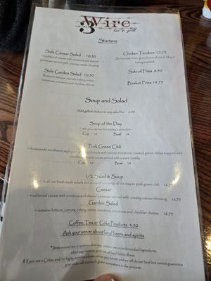 Menu photo 2 3 Wire Bar and Grill Hayden, CO Menu photo 2 3 Wire Bar and Grill Hayden, CO