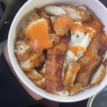 Chick-fil-A - Chicken Hash Brown Scramble Bowl add egg white With zesty buffalo drizzle - Fast Food Near Me - Thousand Oaks, California Chick-fil-A - Chicken Hash Brown Scramble Bowl add egg white With zesty buffalo drizzle - Fast Food Near Me - Thousand Oaks, California