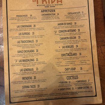 La Frida Mexican Grill & Seafood - Menu - Mexican Near Me - Tucson, Arizona
