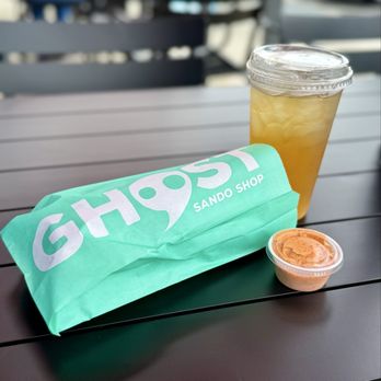 Ghost Sando Shop - The Melrose, Blast Sauce and Pineapple Passionfruit drink - Sandwiches Near Me - El Segundo, California Ghost Sando Shop - The Melrose, Blast Sauce and Pineapple Passionfruit drink - Sandwiches Near Me - El Segundo, California