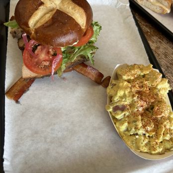 Hogtown Smokehouse - Smoked Turkey and Bacon Club with Potato Salad - Barbeque Near Me - St. Louis, Missouri Hogtown Smokehouse - Smoked Turkey and Bacon Club with Potato Salad - Barbeque Near Me - St. Louis, Missouri
