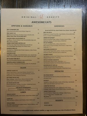 Menu photo 6 Original Gravity Phoenix, AZ