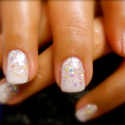 Reverse Glitter Fade over Pink Tutu, our most request look.-Nails by Lynn