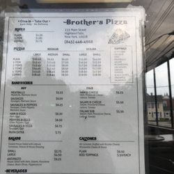 Brothers Pizza Restaurant - Menu