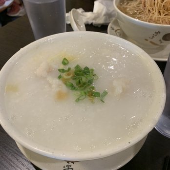 Wonton Noodle House - Rock cod congee with added pumpkin (and noodles in the background - Noodles Near Me - Edmonds, Washington Wonton Noodle House - Rock cod congee with added pumpkin (and noodles in the background - Noodles Near Me - Edmonds, Washington