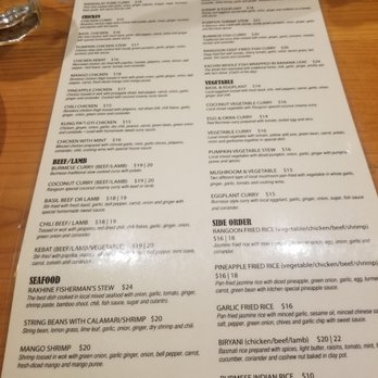 Rangoon Burmese Kitchen - Dinner menu - Burmese Near Me - Honolulu, Hawaii