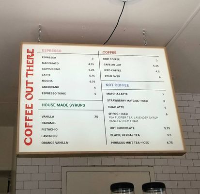 Menu photo 1 Out There Coffee Roasters San Francisco, CA Menu photo 1 Out There Coffee Roasters San Francisco, CA