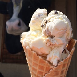West's Hayward Dairy & Ice Cream Cafe - Cookie dough in a waffle cone