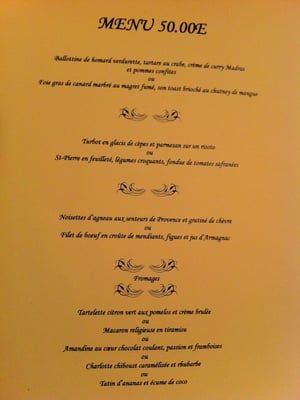 Menu photo 1 Auberge de Crisenoy Crisenoy, 77 Menu photo 1 Auberge de Crisenoy Crisenoy, 77