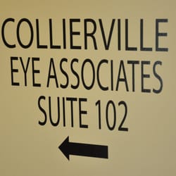 Directional interior cut vinyl lettering for Collierville Eye Associates