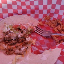 Stopped to try the MahiMahi grilled Caribbean jerk Taco w/ Beans&rice. Delicious, great flavor &I am from CA Stopped to try the MahiMahi grilled Caribbean jerk Taco w/ Beans&rice. Delicious, great flavor &I am from CA