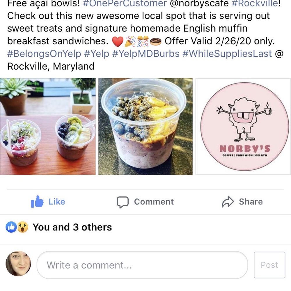 Promotion for 02/26, free Açaí bowl normally $9.75. Promotion for 02/26, free Açaí bowl normally $9.75.