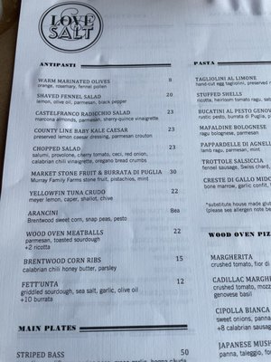 Menu photo 1 Love & Salt Manhattan Beach, CA