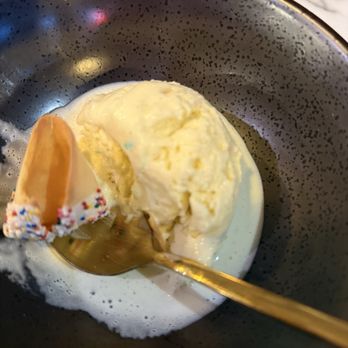 Tea Modern Chinese - Celebration ice cream that the restaurant gifted us - Tea Rooms Near Me - Orange, California Tea Modern Chinese - Celebration ice cream that the restaurant gifted us - Tea Rooms Near Me - Orange, California