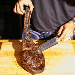 Brasa South American Steakhouse - Chef Edgar Caro cutting our Gaucho Cut