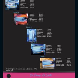 Exotic Exposure Tanning - Price list