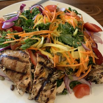bellagreen - Oh Kale Yeah Salad, added chicken and goat cheese - New American Near Me - Houston, Texas