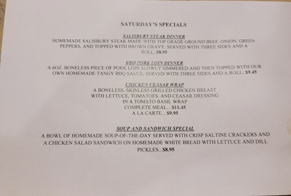 Menu photo 2 Pine Cone Restaurant Johnson Creek, WI