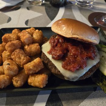 Highball Times Square - Impossible Burger with Tots - Wine Bars Near Me - New York City, New York Highball Times Square - Impossible Burger with Tots - Wine Bars Near Me - New York City, New York